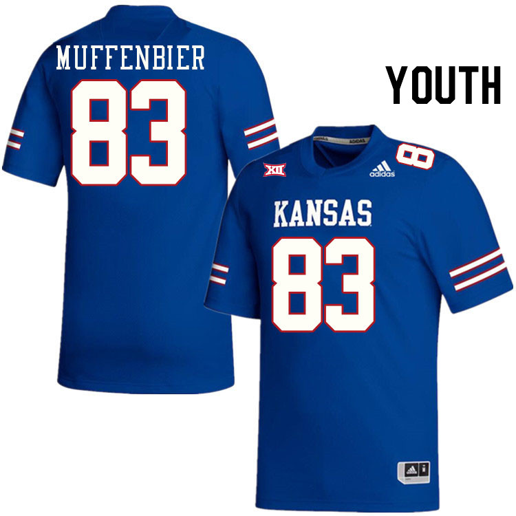 Youth #83 Grant Muffenbier Kansas Jayhawks College Football Jerseys Stitched Sale-Royal
